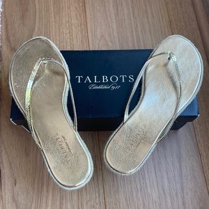 Talbots Flip Flops Sz 8 Champagne Sequence (Cailey7)